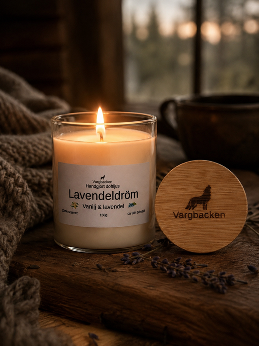 Doftljus i glas Vargbacken Lavendeldröm - 150g