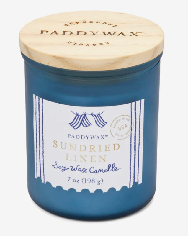 Paddy wax doftljus Coastal Havsblått Glas - Sundried Linen