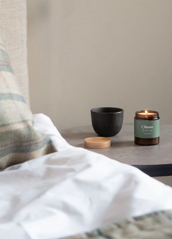 Doftljus Glänta med naturlig flamma i glas