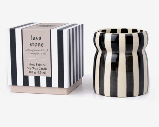 Paddy wax doftljus Cabana Svartrandig keramik - Lavastone