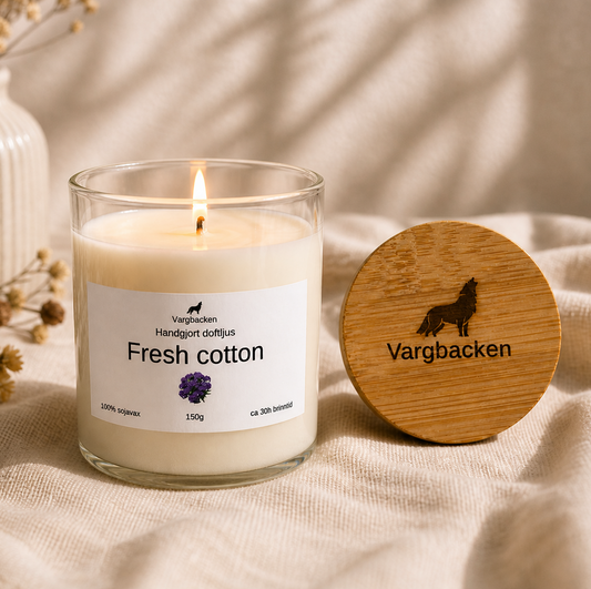 Doftljus fresh cotton 150g sojavax 